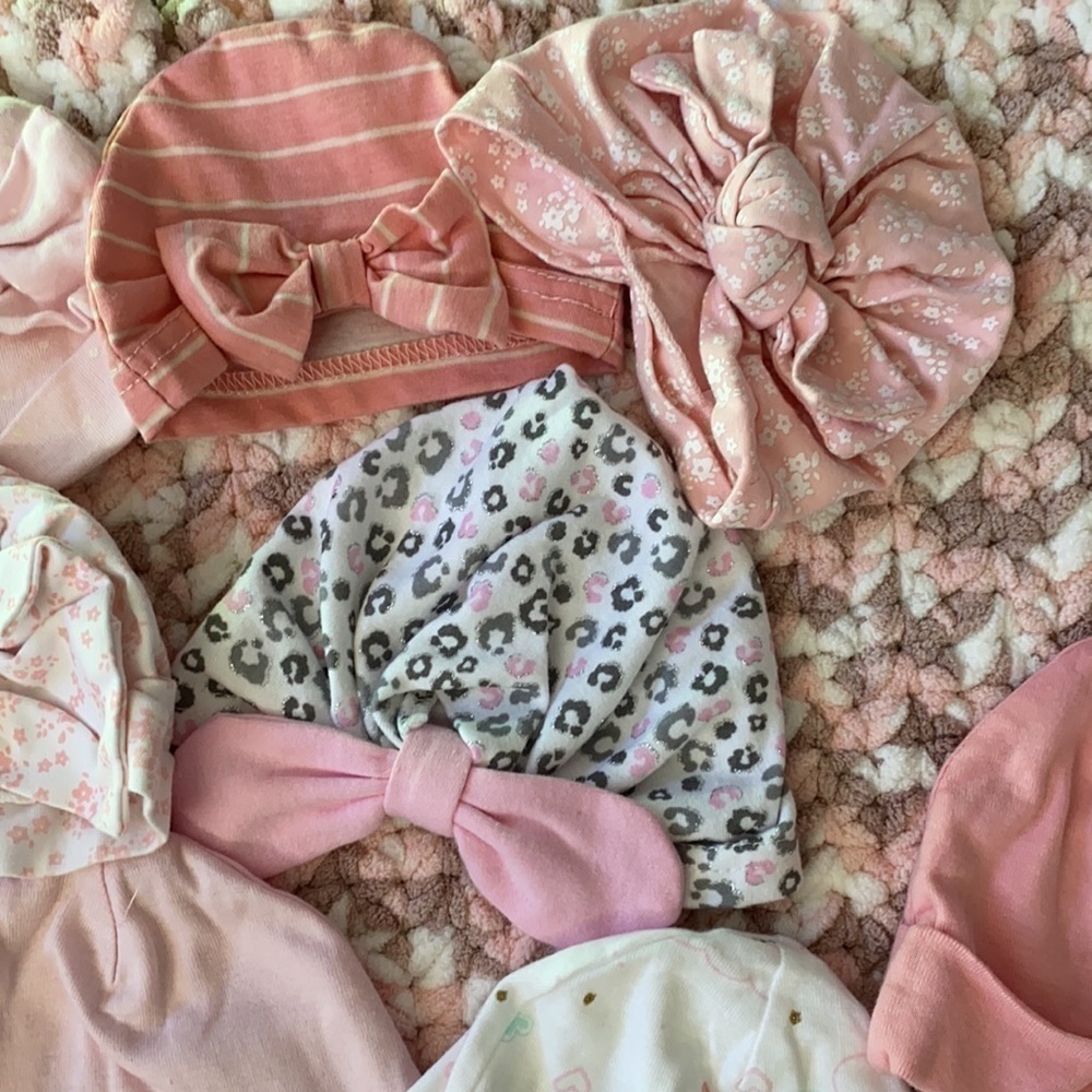 Baby Girl Bundle Mittens, Hats, and Slippers - Picture 9 of 14